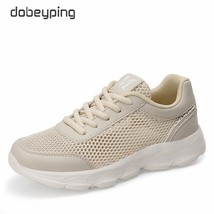 Summer Casual Shoes Woman Lace-Up Platform Flats Female Breathable Air Mesh Wome - £23.22 GBP