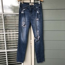 Hollister Jeans Straight Leg Distressed Medium Wash Women&#39;s 1R 25 X 31 - £14.76 GBP