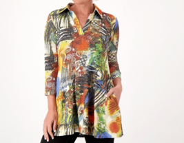 Attitudes by Renee Global Illusions Casknit Tunic with Pockets Global Spice, M - £23.34 GBP