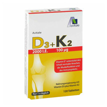 Vitamin D3+K2 2000 IU 120 pieces - £74.70 GBP