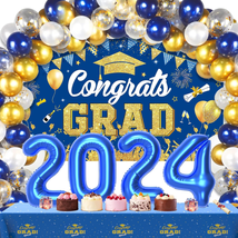 Graduation Party Decorations Class of 2024: Includes Backdrop Banner, Balloons K - £28.83 GBP