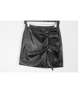 NWT Joie 2 Black Jain Faux Patent Leather Ruffle Mini Skirt - £52.53 GBP