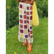 Vintage Multicolor Handmade Crochet Long Skirts - £34.77 GBP