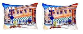 Pair of Betsy Drake Canal Street No Cord Pillows 16 Inch X 20 Inch - £62.27 GBP