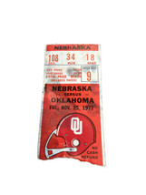 1977 Oklahoma Sooners Nebraska Cornhuskers Football Ticket Stub Switzer ... - £7.99 GBP