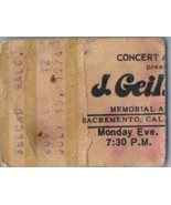 J. Geils Band Concert Ticket Stub July 15 1974 Sacramento California - £27.17 GBP