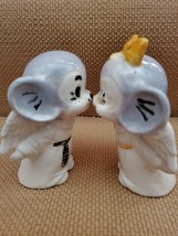 Kissing Angel Mice Ceramic Figurines Boy Girl 6 inches - £13.13 GBP