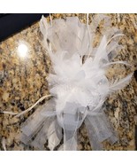 UNBRANDED WOMEN WHITE FEATHERS RIBBON FASCINATOR CLIPON PARTY HEADPIECE ... - €6,76 EUR