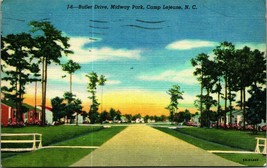 Butler Drive Midway Park Camp Lejeune Marine Base New River NC Linen Postcard A4 - £4.79 GBP