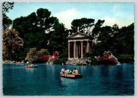 Colored Postcard Of Roma Villa Borghese Little Lake Rome Italy - £12.39 GBP