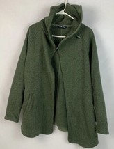 The North Face Fleece Sweater Jacket Long Open Front Green Women’s Mediu... - $39.99
