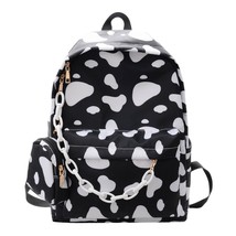 Nylon Backpack Students Girls Cow Letter Print Casual Shoulder School Book Bags  - £28.26 GBP