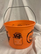 Vintage 1960s Halloween Candy Trick or Treat Bucket Pail Plastic RARE Metal Arm - £9.04 GBP