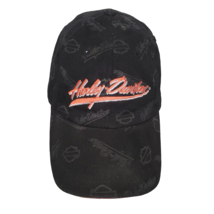 Harley-Davidson All Over Print Black Strapback Baseball Hat Cap - £9.69 GBP