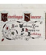Happy Birthday Victorian Postcard Greetings Sincere Card 1900s Embossed ... - $363.77 MXN