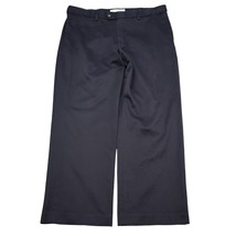 Casual Pants Mens 38 Black Mid Rise Flat Front Straight Leg Dress Pants - £20.23 GBP