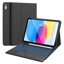 Touchpad Ipad 10Th Generation Case With Keyboard (10.9", 2022), 7 Color Backligh - £52.07 GBP