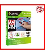 A4 Matte DTF Film - 60 Sheets for Hot &amp; Cold Peel on Any Fabric - $37.17 CAD