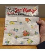 Vintage St Marys TWIN FLAT sheet Small Flowers Floral Pink Yellow NOS Mu... - €21,38 EUR