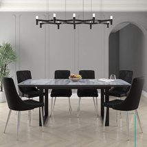 Cosmic Homes Gavin/Devo 7pc Dining Set in Black with Black Chair - £2,382.08 GBP