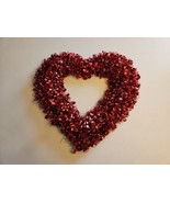 Valentines Day Heart Shaped Wreath, Red Color 15&#39;&#39; Height - £9.70 GBP