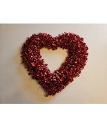 Valentines Day Heart Shaped Wreath, Red Color 15&#39;&#39; Height - £9.51 GBP