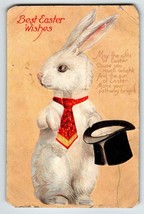 Easter Postcard Ellen Clapsaddle Dressed White Rabbit Top Hap Tie Fantasy 121 - £26.49 GBP