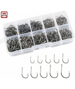 500pcs Fish Hooks 10 Sizes Fishing Black Silver Sharpened With Box Quali... - $374.72 MXN