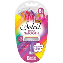 BIC Soleil Simply Smooth Women&#39;s Disposable Razors, 3 Blades With Moisture Strip - £18.37 GBP