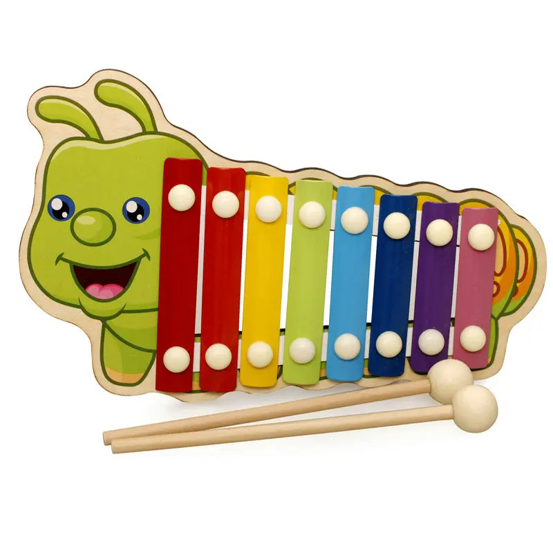 Play Wooden Cartoon Animals Caterpillar/Crocodiles/Dinosaurs 3 set Xylophone Bab - £22.98 GBP