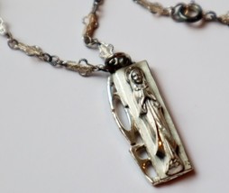 Lovely Vintage Ave Maria Prayer Bead Necklace Sterling Silver Real Pearls 1940s - £230.74 GBP
