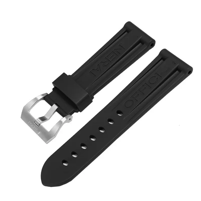 Rubber Strap 22mm 24mm 26mm for Officine Panerai Watches in BLACK - $31.92