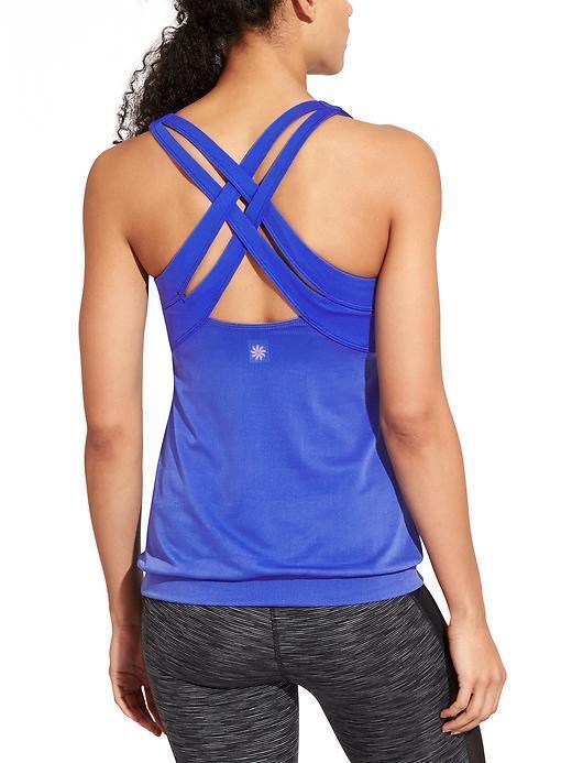 Primary image for NWT Womens Athleta New Yoga Pilates Top Bra Tank Miles Top S Blue Hot Barre UPF 