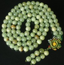 Tibetan Natural Green Jade 108 Prayer Beads Mala - £23.97 GBP