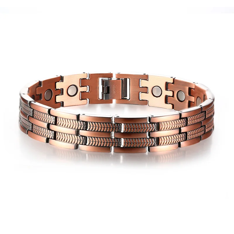 Stylish Red Copper Health Bracelets for Man Women Arthritis Pain Relief High Qua - £28.42 GBP