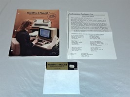 WordPro 3 Plus/64 Word Processing for Commodore 64 5.25&quot; Floppy Disk &amp; Book - $18.00