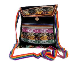 Peruvian Multicolored Tribal Pattern Material Slim Lightweight Square Fr... - $16.82