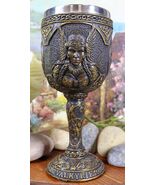Ebros Goddess Valkyrie 7oz Resin Wine Goblet Chalice With Stainless Stee... - $33.11 CAD