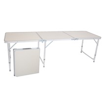 Folding Table 6ft Height Adjustable Portable Outdoor Picnic Party Camping Dining - £49.27 GBP