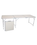 Folding Table 6ft Height Adjustable Portable Outdoor Picnic Party Campin... - £49.27 GBP