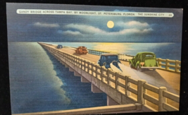 Tampa FL-Florida, Night View Of Gandy Bridge, Antique, Vintage Postcard - $11.72 CAD