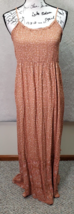 Hippie Rose Maxi Dress Women&#39;s XL Orange Floral 100% Rayon Sleeveless Round Neck - £21.80 GBP