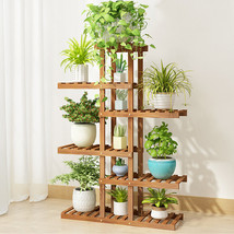 Vertical Corner Wooden Flower Display Plant Stand Shelf Storage Rack Ind... - $71.99