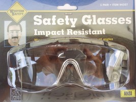 Safety Glasses Wrap Around Sides Clear Lens, Adjustable Slide Frames 1 Size All - £3.77 GBP