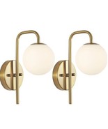 2 Pack Gold Mid Century Modern Globe Wall Lamp Wall Sconce Chrome Bathro... - $44.54
