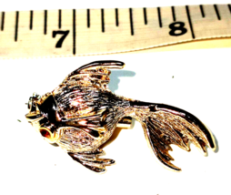 Vintage Gold Color 1 &amp;3/4&quot;  Little Fish Brooch - $12.99