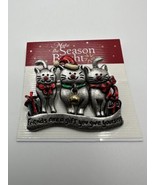 Vintage 2&quot; Christmas Cat Enamel Brooch BB1 - $180.56 MXN
