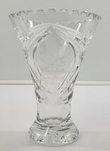 Q) Vintage Lausitzer Glas Lead Crystal Etched Hand Cut Glass Vase Germany - €21,47 EUR