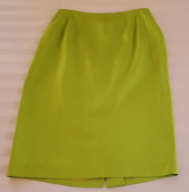 Linda Allard Ellen Tracy Bright Green Silk Pencil Skirt Misses Size 6 - £15.85 GBP