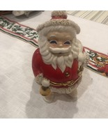 VTG 1950&#39;s SANTA CLAUS Japan Mustache Ceramic BLUE EYES Spaghetti Trim C... - $23.93